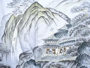 アンティーク　山寺模様男物長襦袢